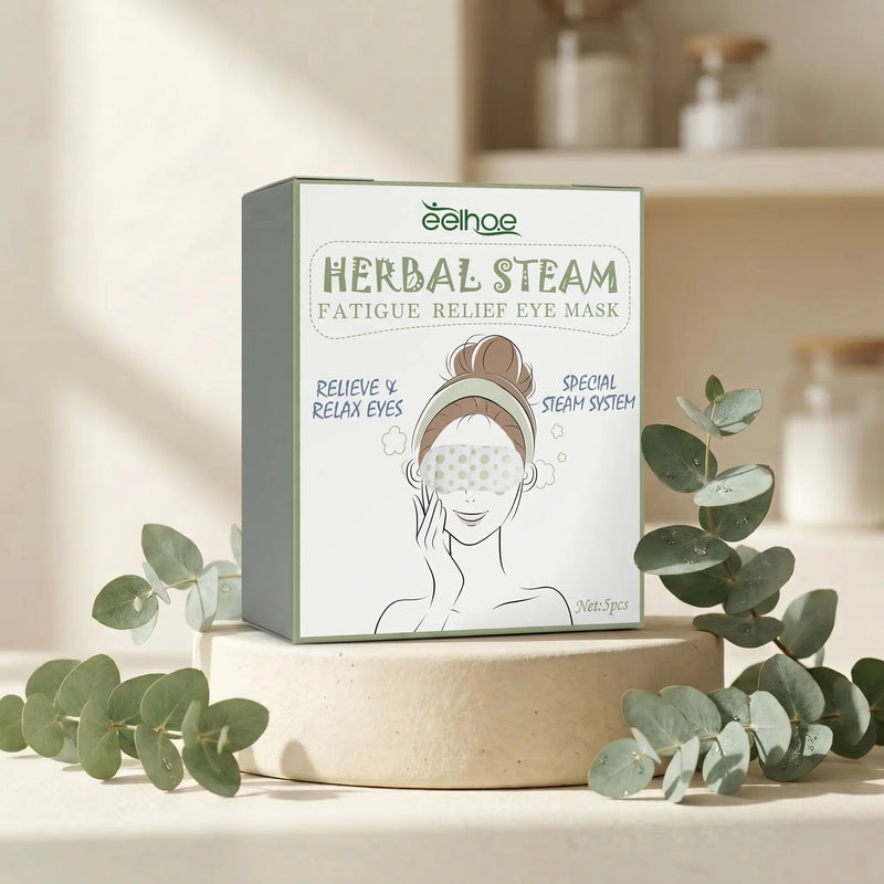 Noctuli Herbal Steam Eye Mask product box with eucalyptus